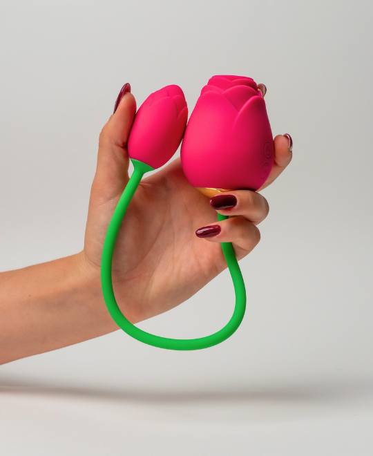 Rosa vibratore succhiacitoride Blossom Dual